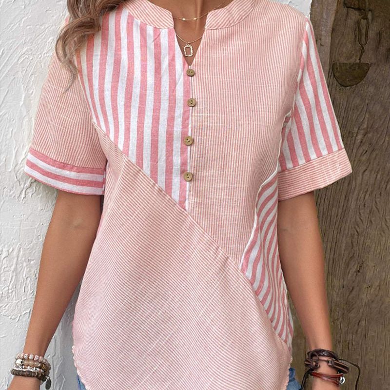 Hannah | Women's Button-Down Striped Blouse