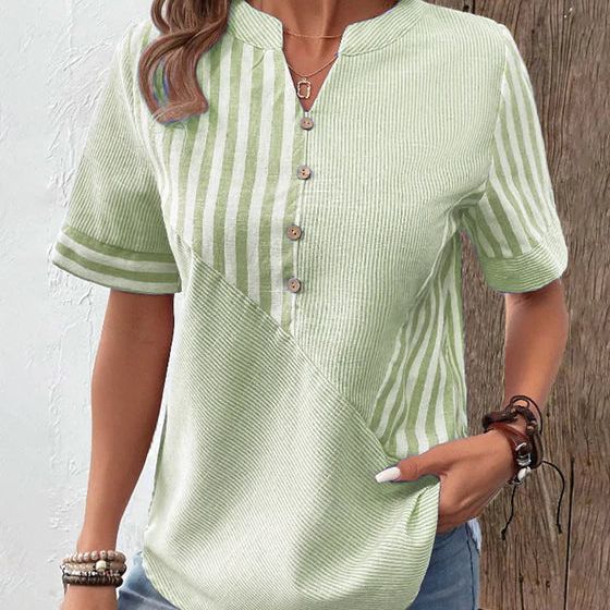 Hannah | Women's Button-Down Striped Blouse