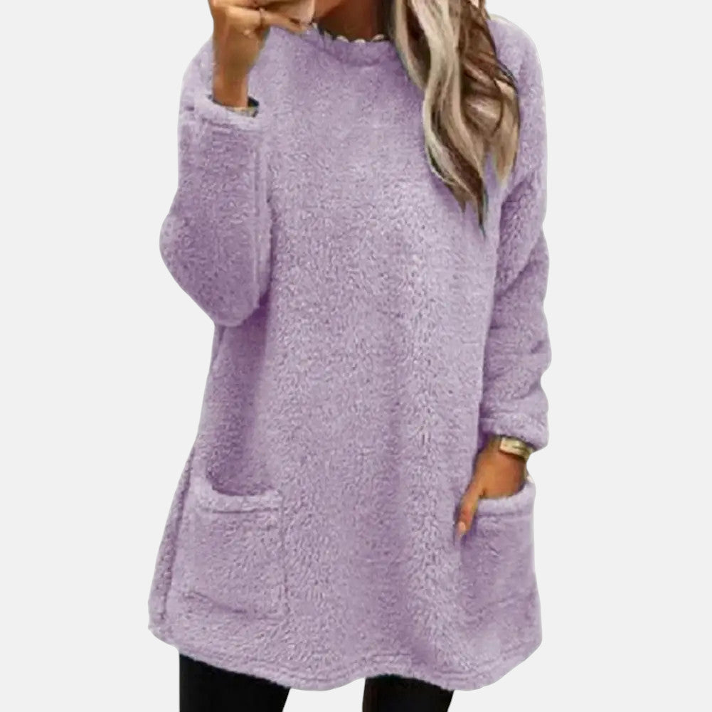 Hannah | Women's Oversized Tunic Length Pocket Sweater Dress