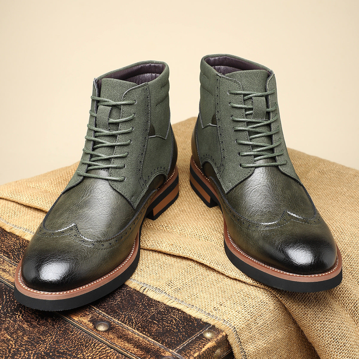 Hector | Men's Wingtip Lace-Up Ankle Boots