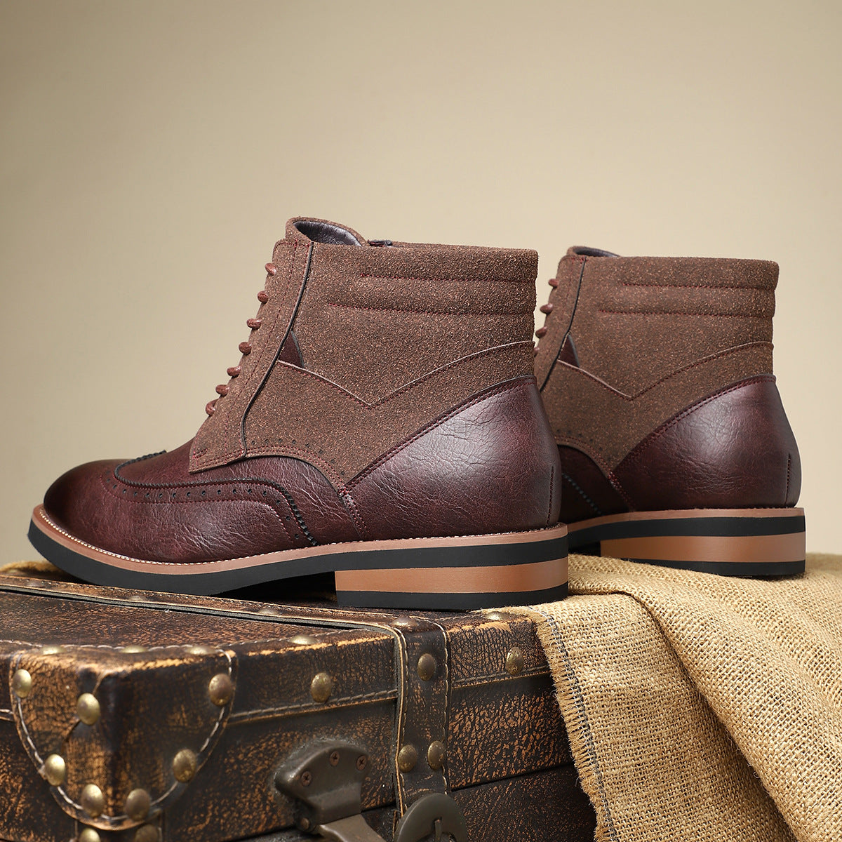 Hector | Men's Wingtip Lace-Up Ankle Boots