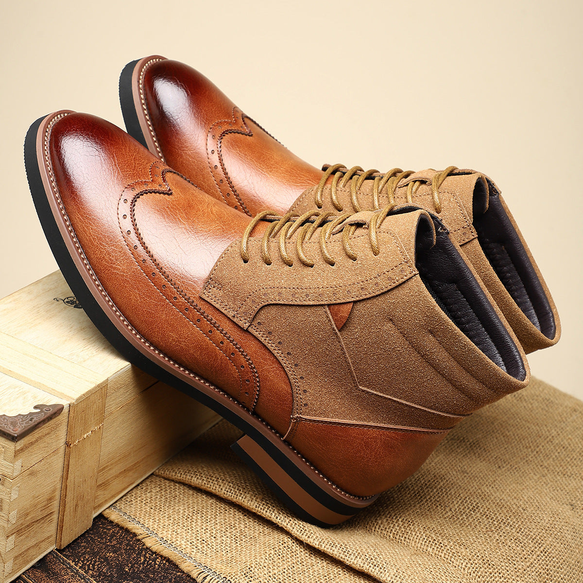 Hector | Men's Wingtip Lace-Up Ankle Boots
