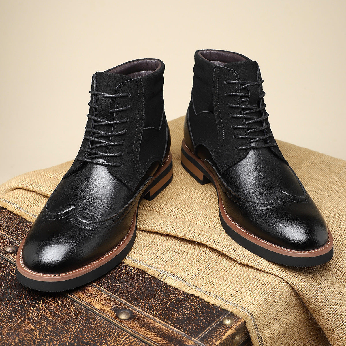Hector | Men's Wingtip Lace-Up Ankle Boots