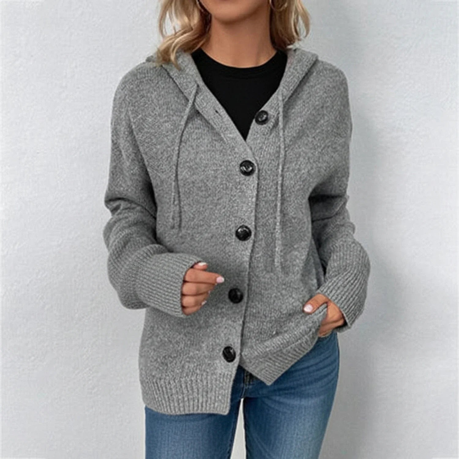 Hooded Knit Winter Cardigan for Women