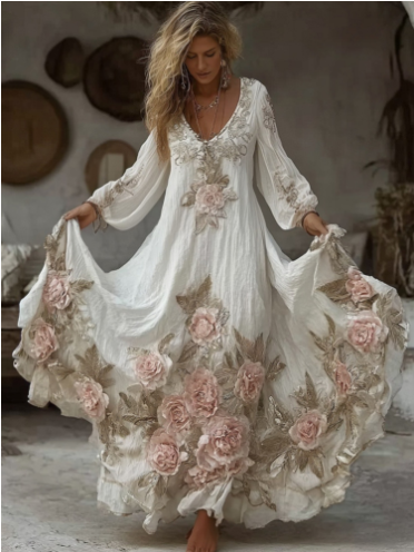 Amelia | Women Elegant Floral Bohemian Dress