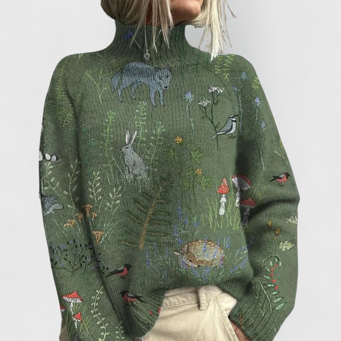 Jade | Women's Turtleneck Printed Sweater