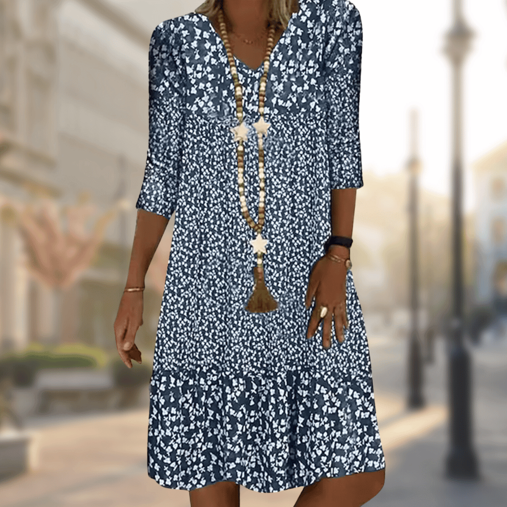 Jamie | Women's V-Neck A-Line Midi Dress