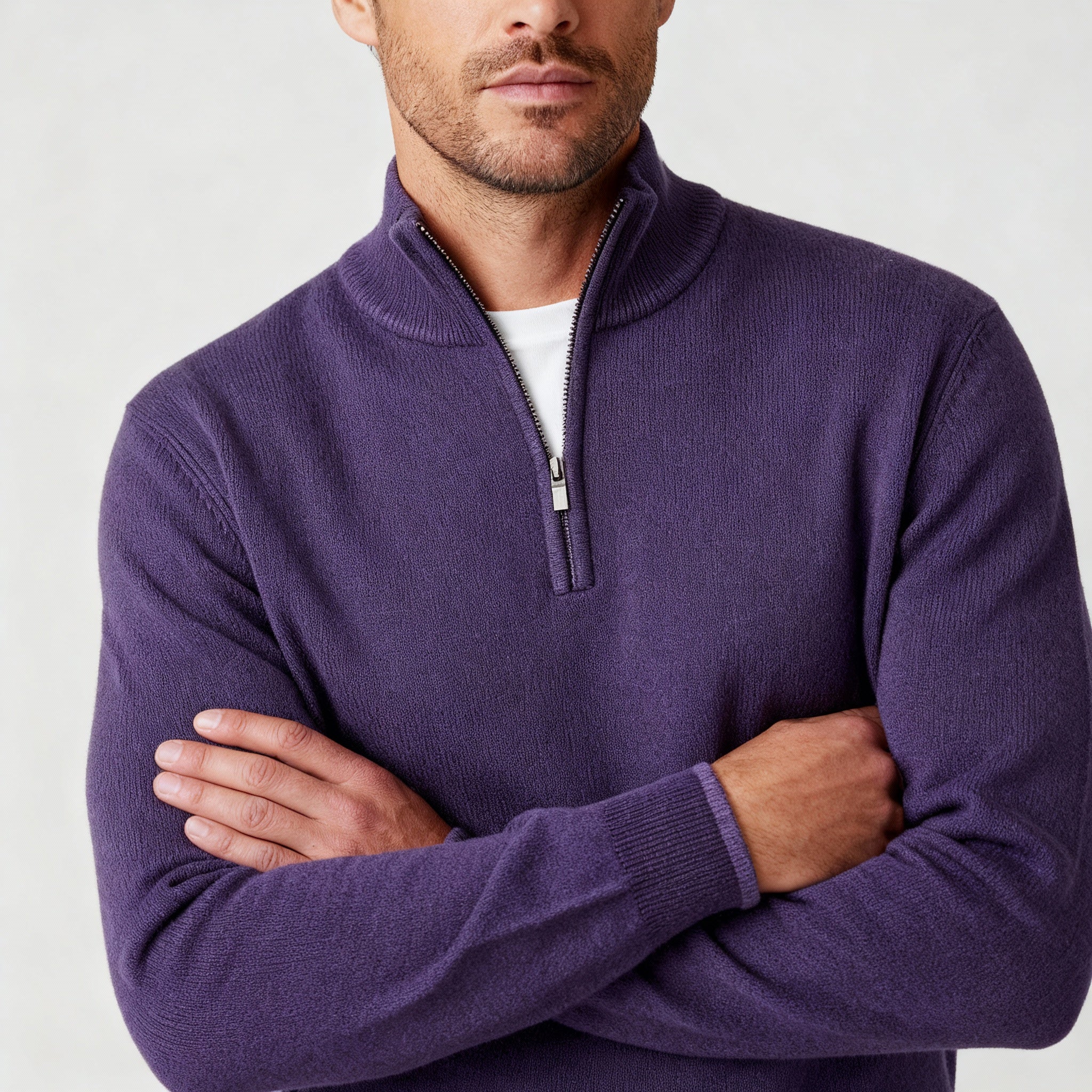 Jason | Men's Quarter-Zip Mock Neck Sweater