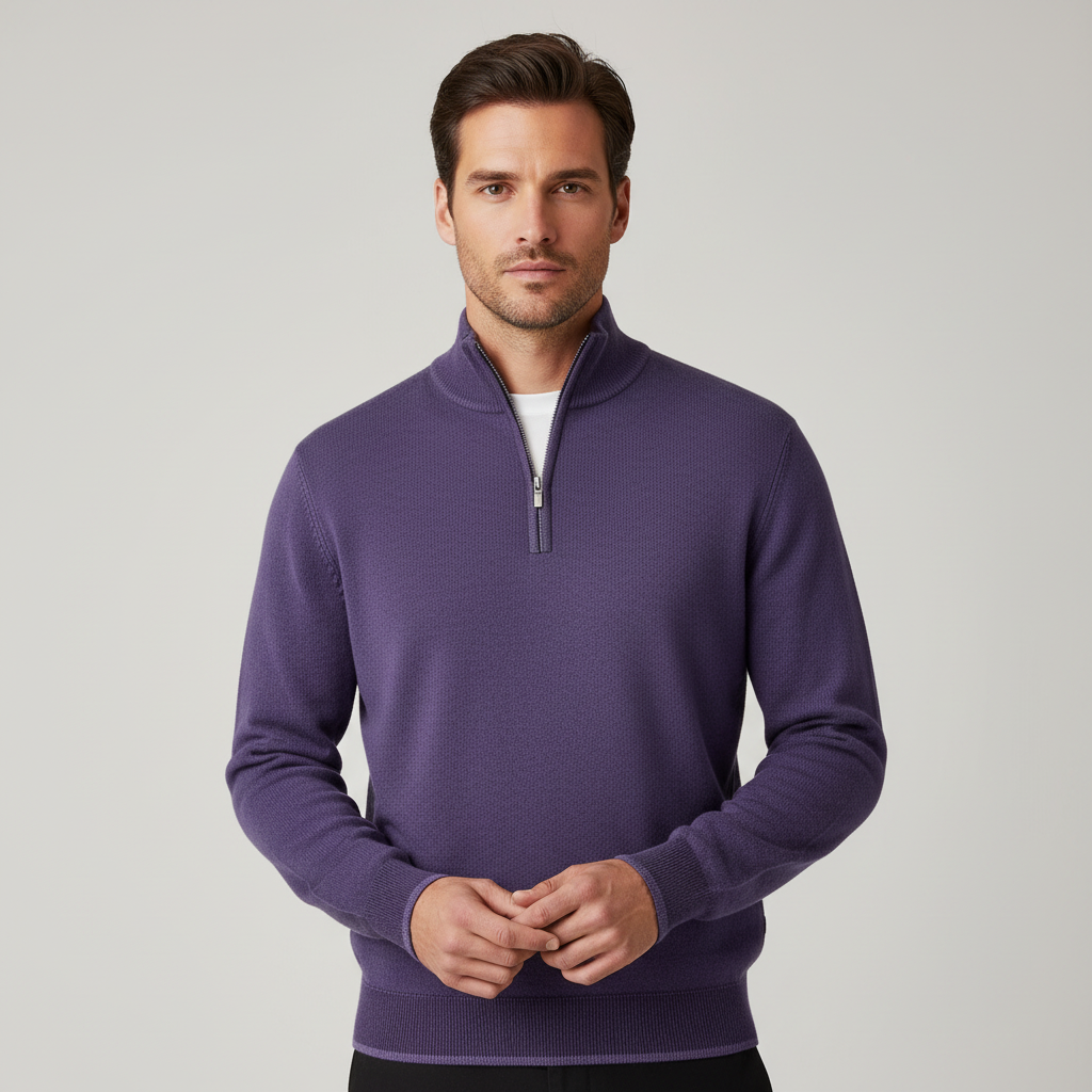Jason | Men's Quarter-Zip Mock Neck Sweater