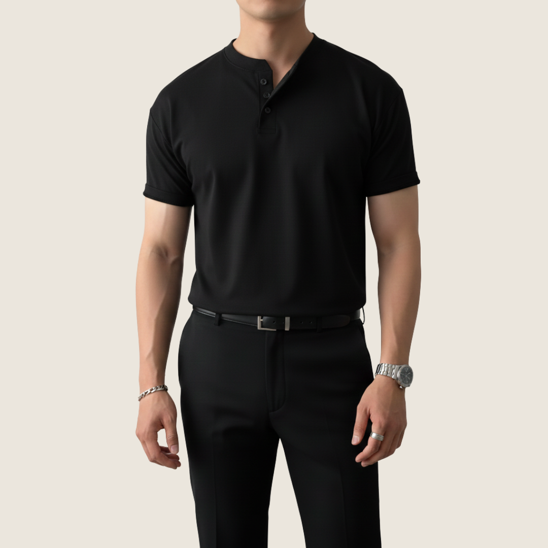 Jaxon | Men's Short Sleeve Button-Up Henley T-Shirt