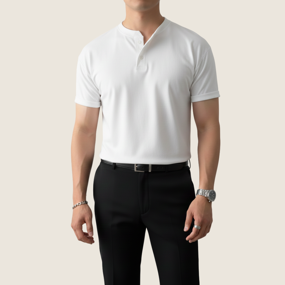 Jaxon | Men's Short Sleeve Button-Up Henley T-Shirt