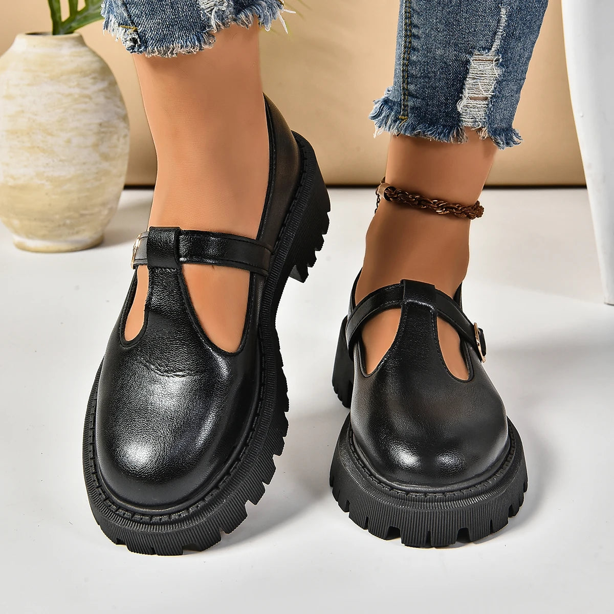 Jean | Women's Chunky Platform Mary Jane Shoes