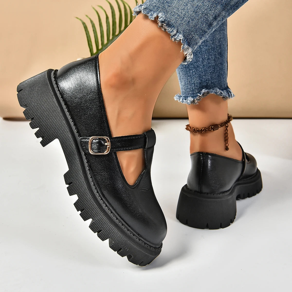 Jean | Women's Chunky Platform Mary Jane Shoes