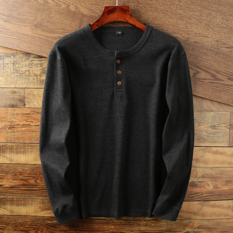 Jeff | Men's Long Sleeve Henley T-Shirt