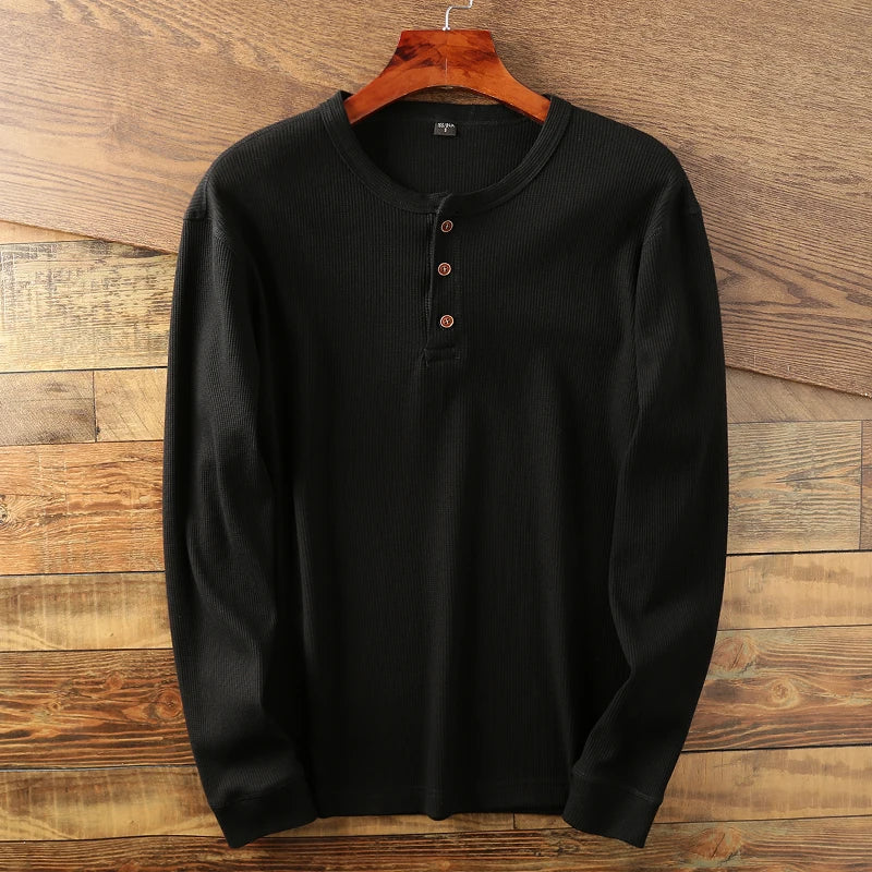 Jeff | Men's Long Sleeve Henley T-Shirt