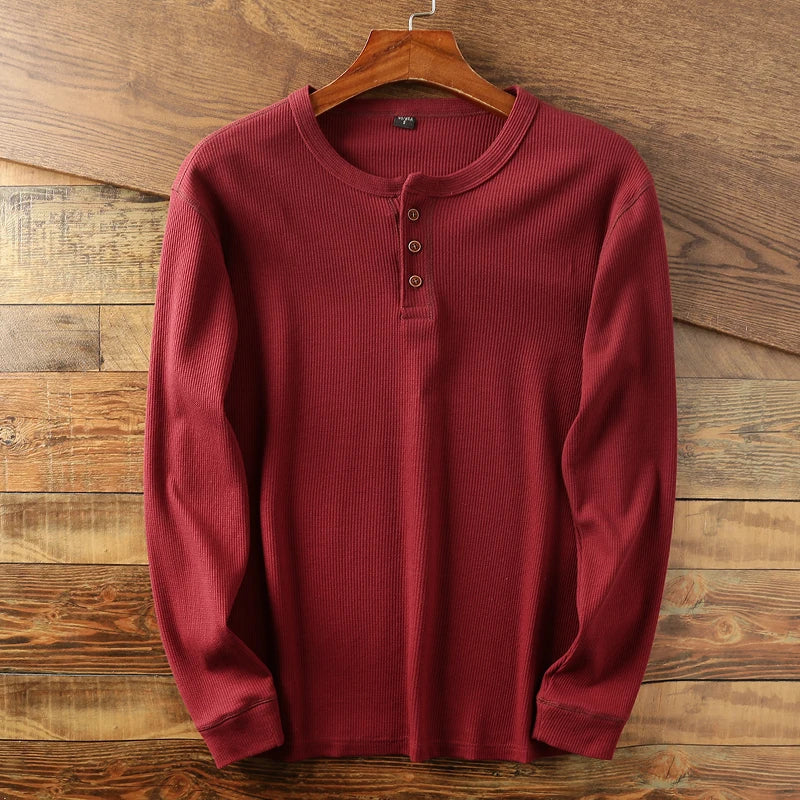 Jeff | Men's Long Sleeve Henley T-Shirt