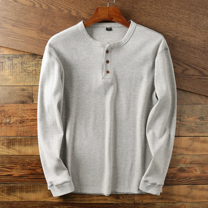 Jeff | Men's Long Sleeve Henley T-Shirt