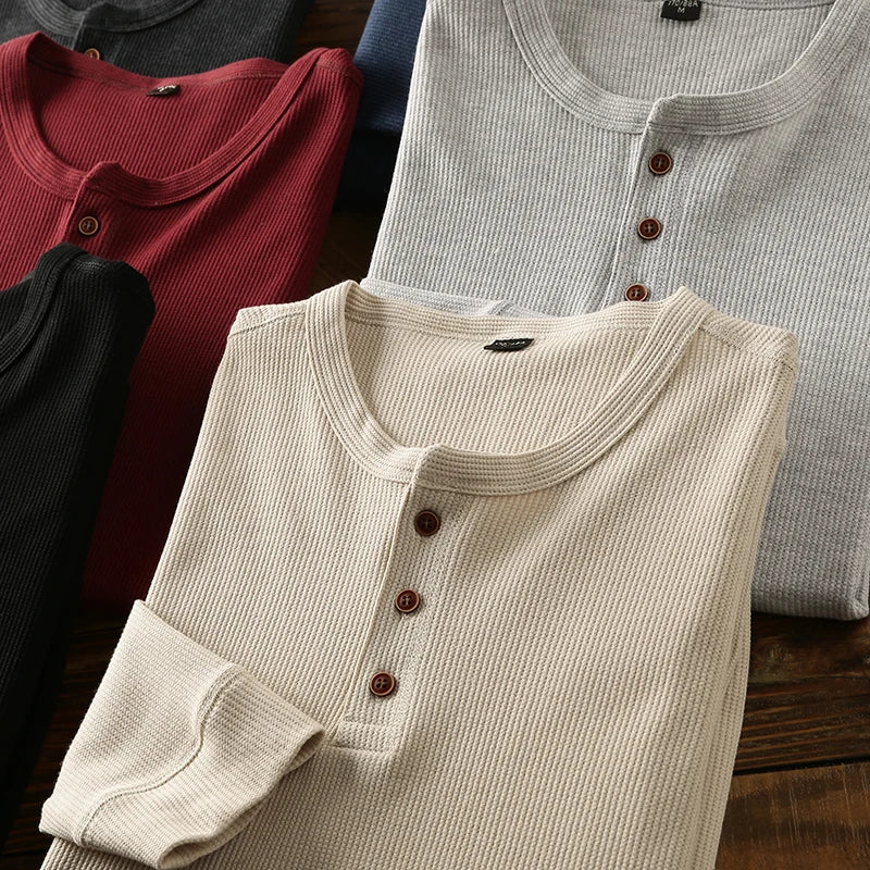 Jeff | Men's Long Sleeve Henley T-Shirt