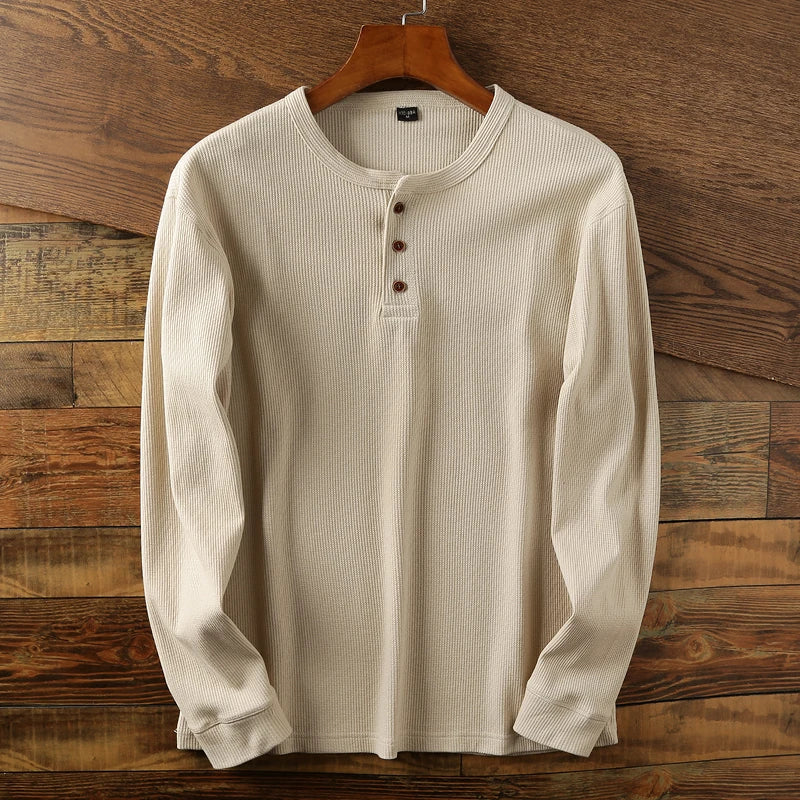 Jeff | Men's Long Sleeve Henley T-Shirt