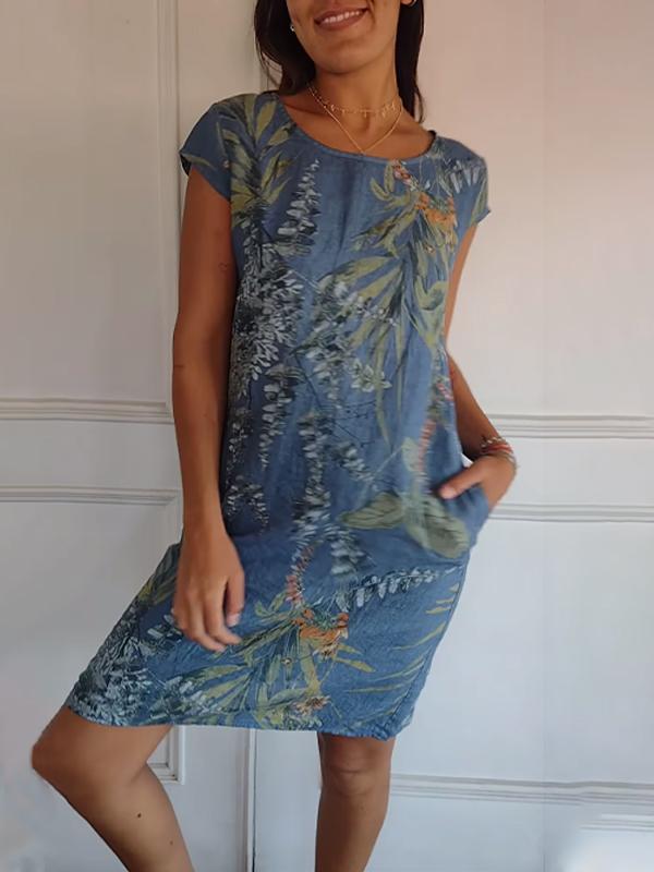 Alexis | Women Casual Leaf Print Summer Dress