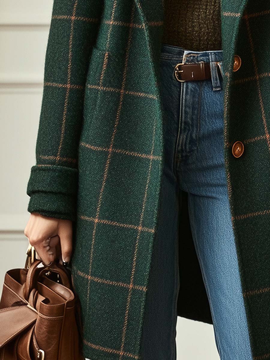 Lauren | Women Wool Checkered Coat