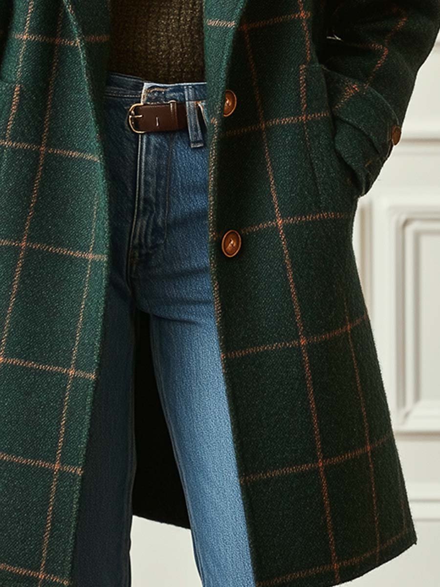 Lauren | Women Wool Checkered Coat