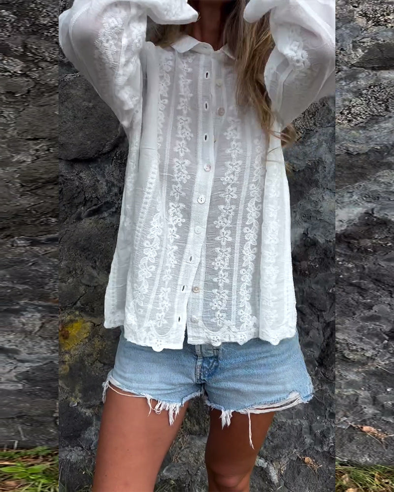 Karen | Women's Button-Down Relaxed Fit Blouse