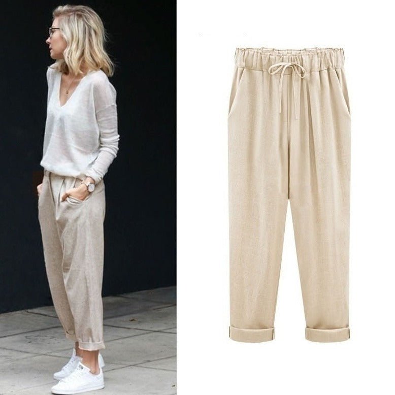 Karen | Women's Drawstring Cuffed Trousers