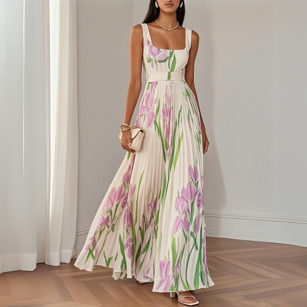 Karen | Women's Sleeveless Pleated Maxi Dress