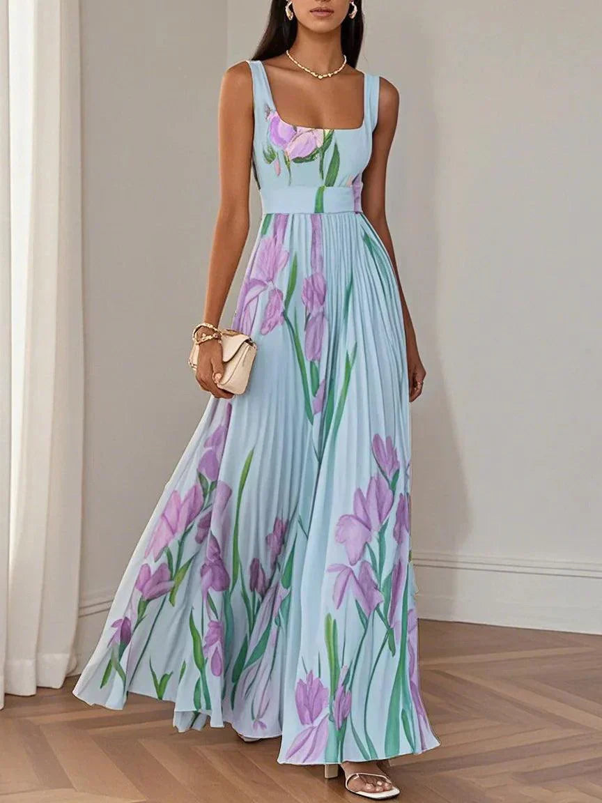 Karen | Women's Sleeveless Pleated Maxi Dress