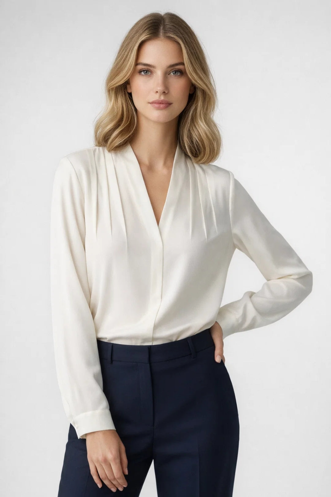 Kayla | Women's Long Sleeve Pleated Blouse