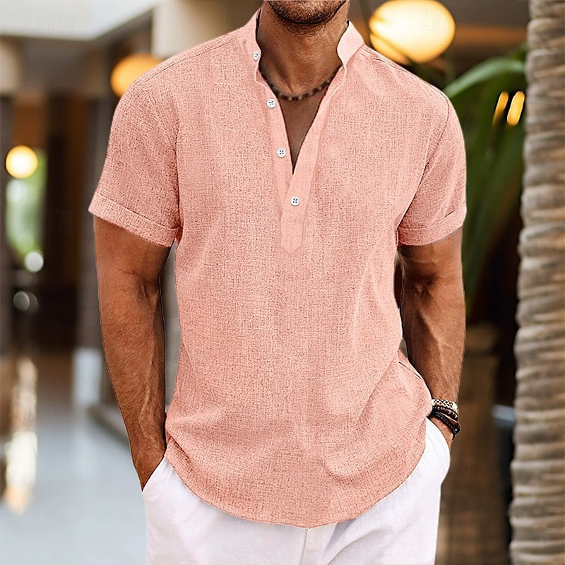 Ken | Men's Short Sleeve Henley Shirt