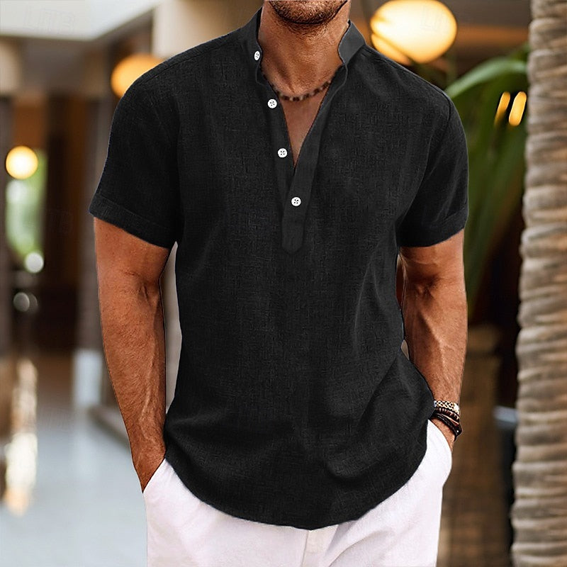 Ken | Men's Short Sleeve Henley Shirt