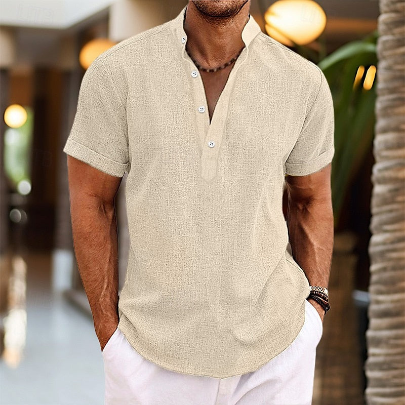 Ken | Men's Short Sleeve Henley Shirt