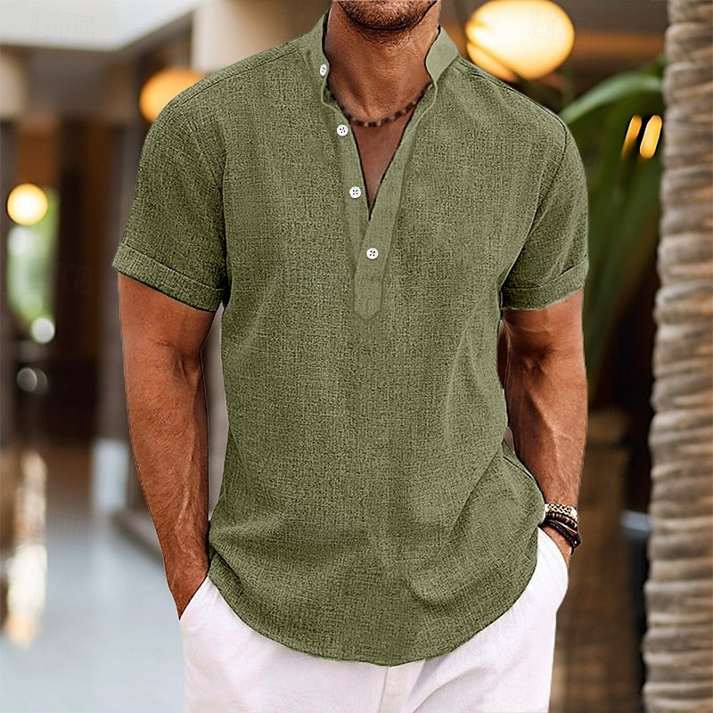 Ken | Men's Short Sleeve Henley Shirt