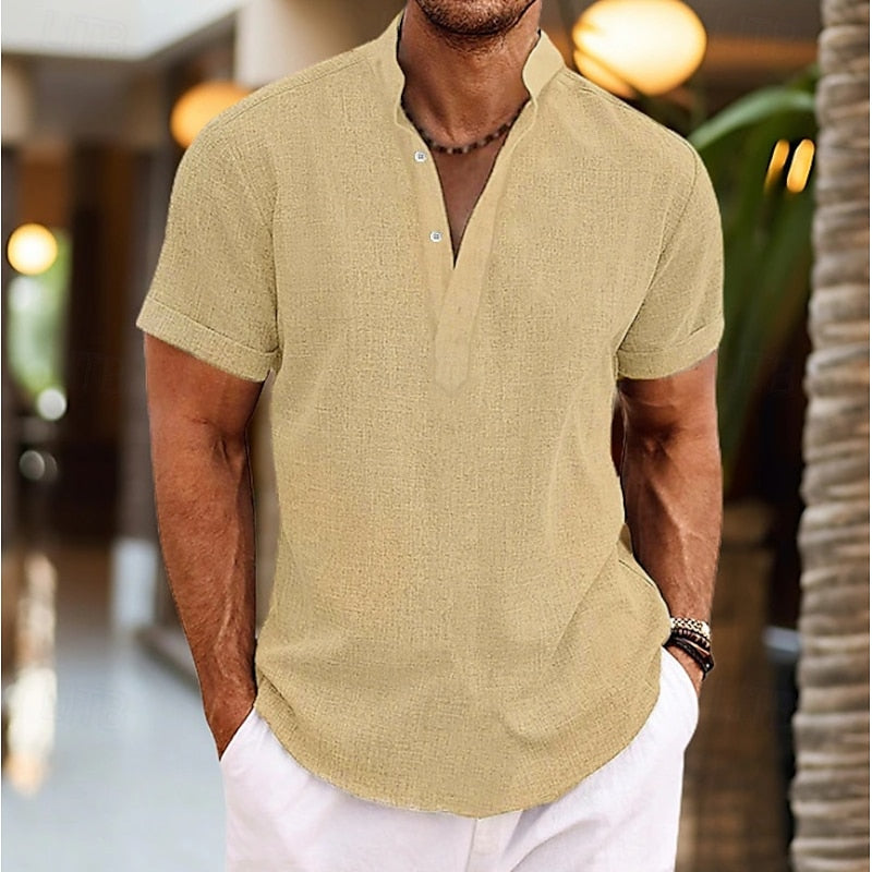 Ken | Men's Short Sleeve Henley Shirt