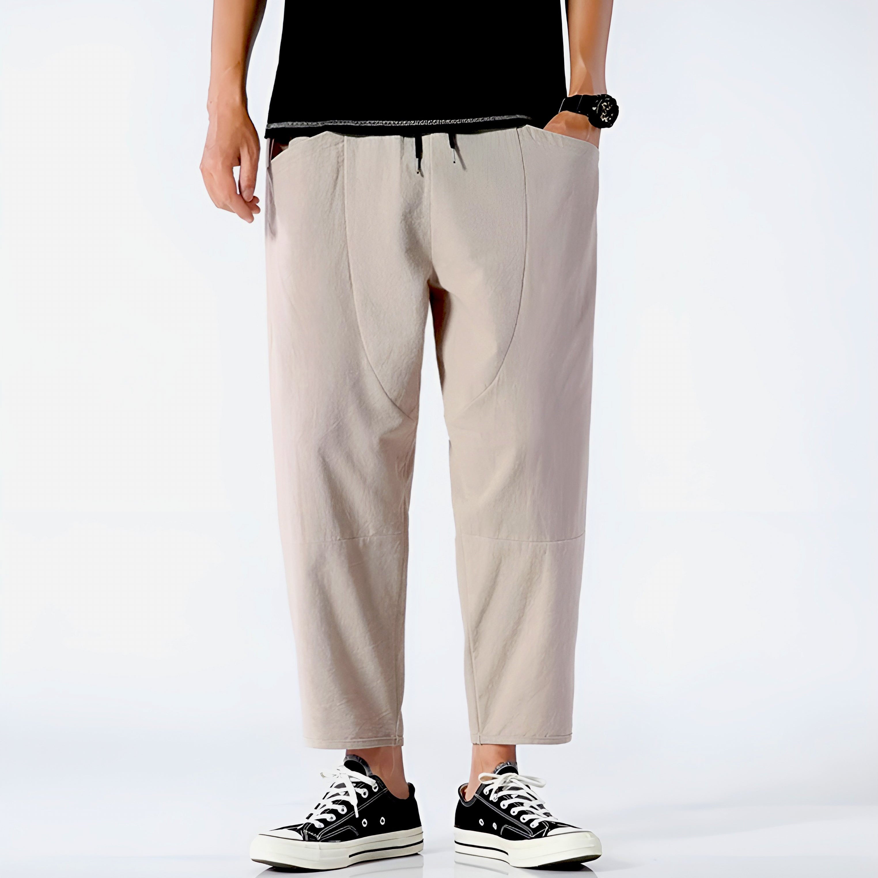 Kris | Men's Cropped Drawstring Pants
