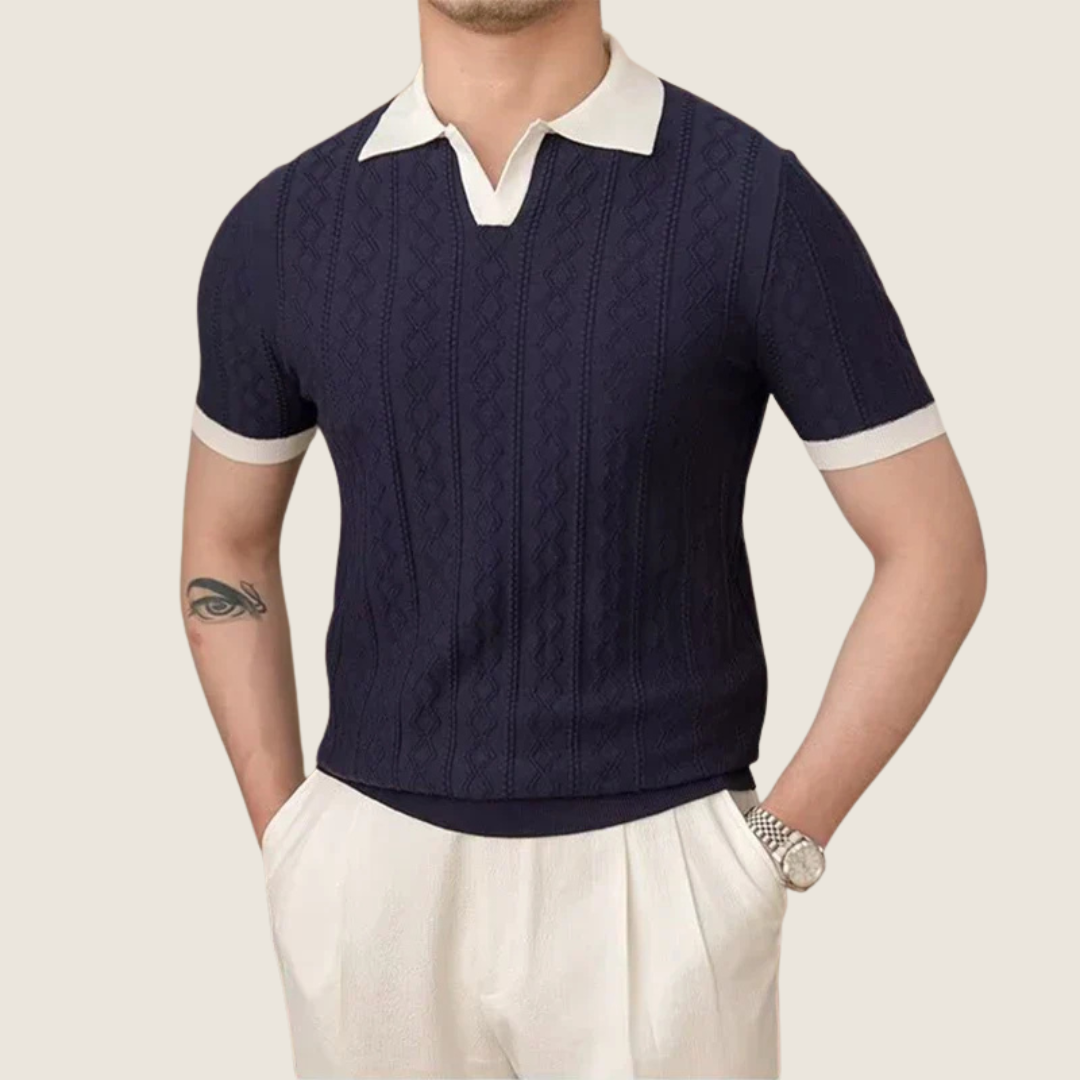 Kris | Men's Textured Short Sleeve Polo Shirt
