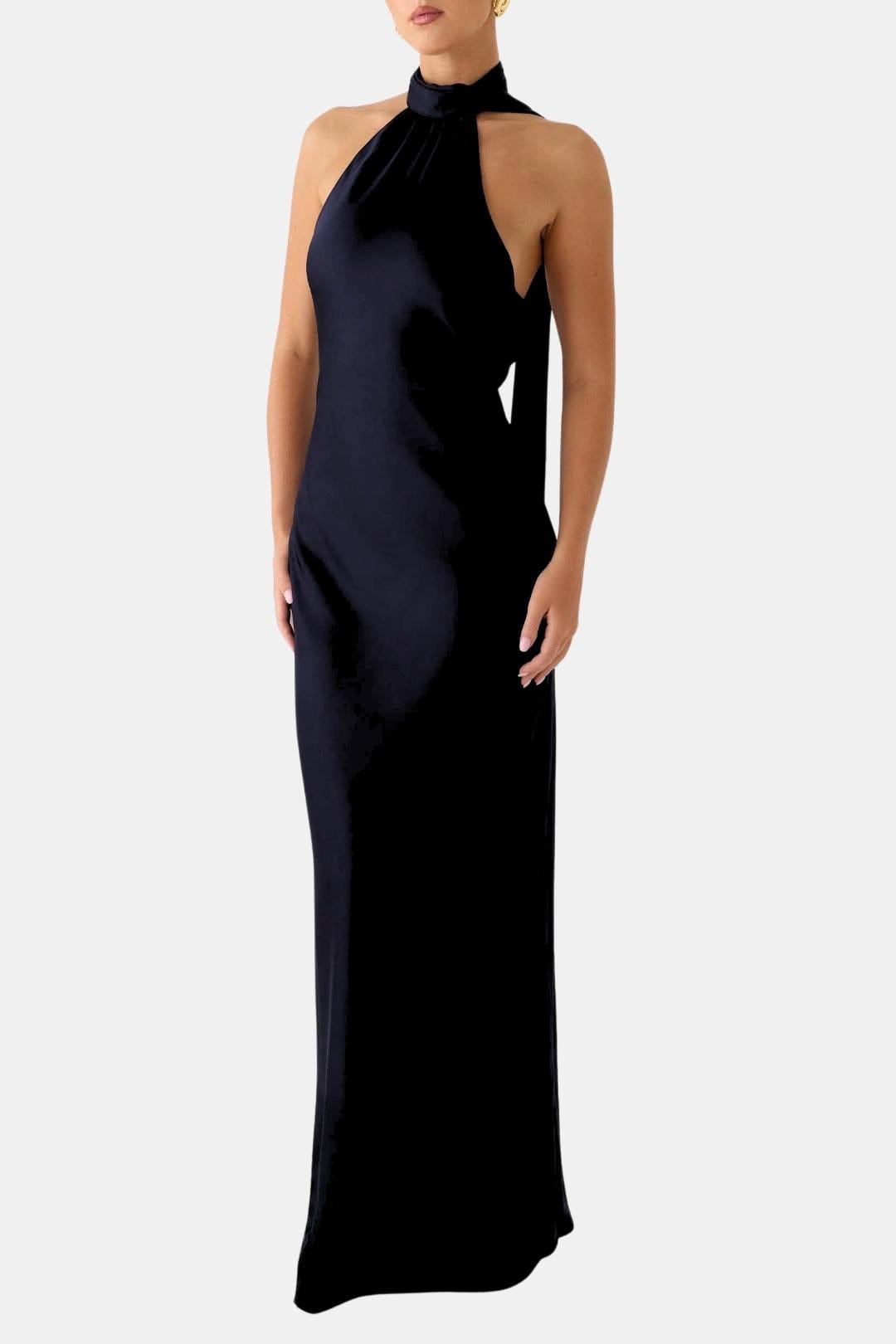 Kristen | Women's Sleeveless Halter Maxi Dress