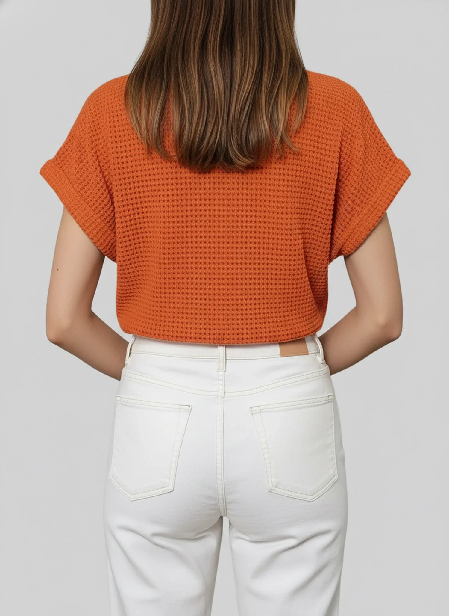 Lace Yoke Knit Blouse for Women