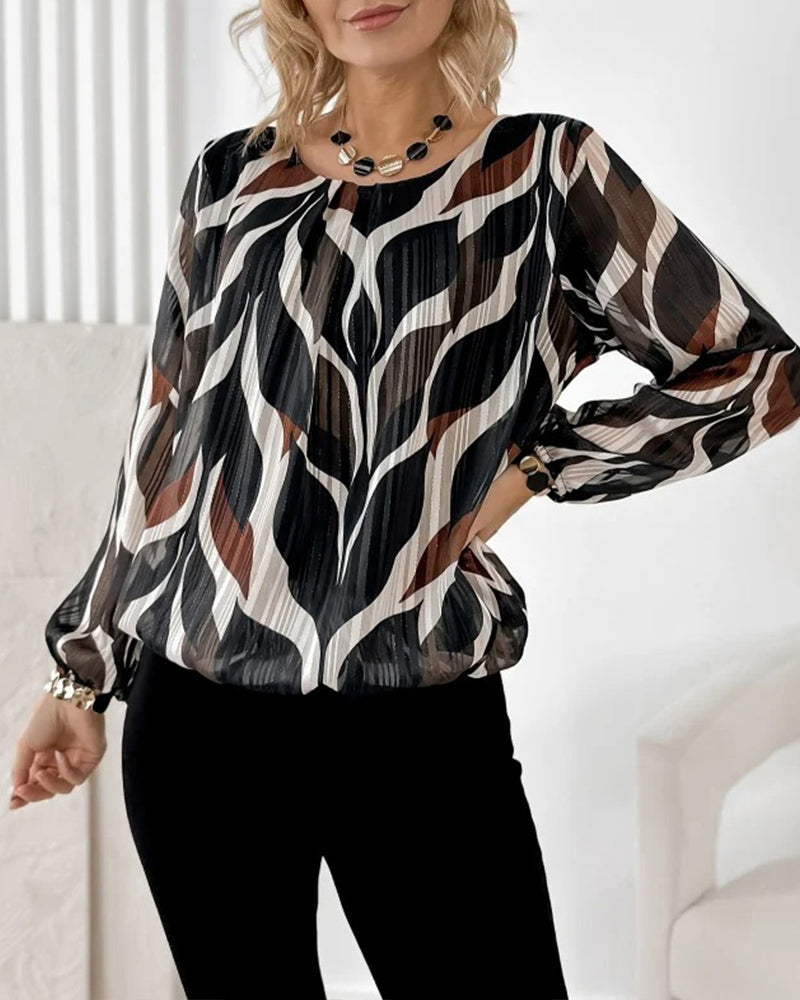 Lana | Women's Long Sleeve Printed Blouse
