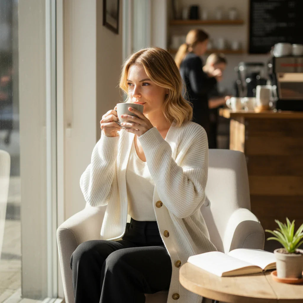 Oversized Ribbed Knit Cardigan for Women
