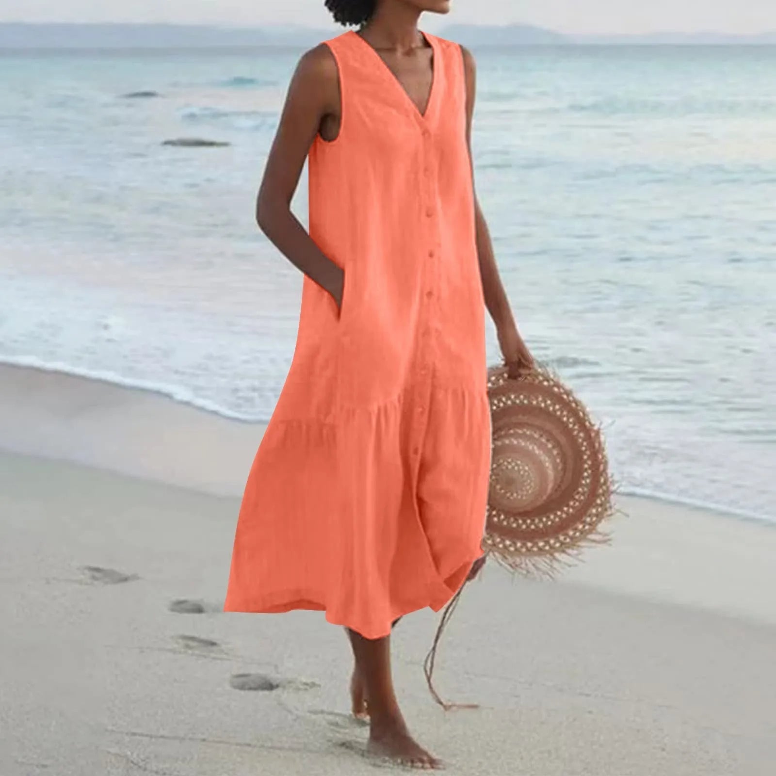 Lilly | Women's Sleeveless A-Line Midi Dress