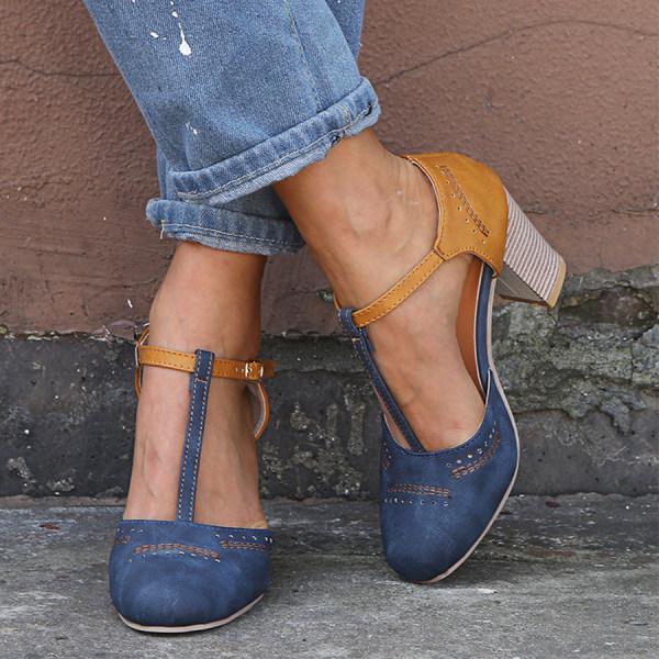 Lisa | Women's T-Strap Block Heel Shoes