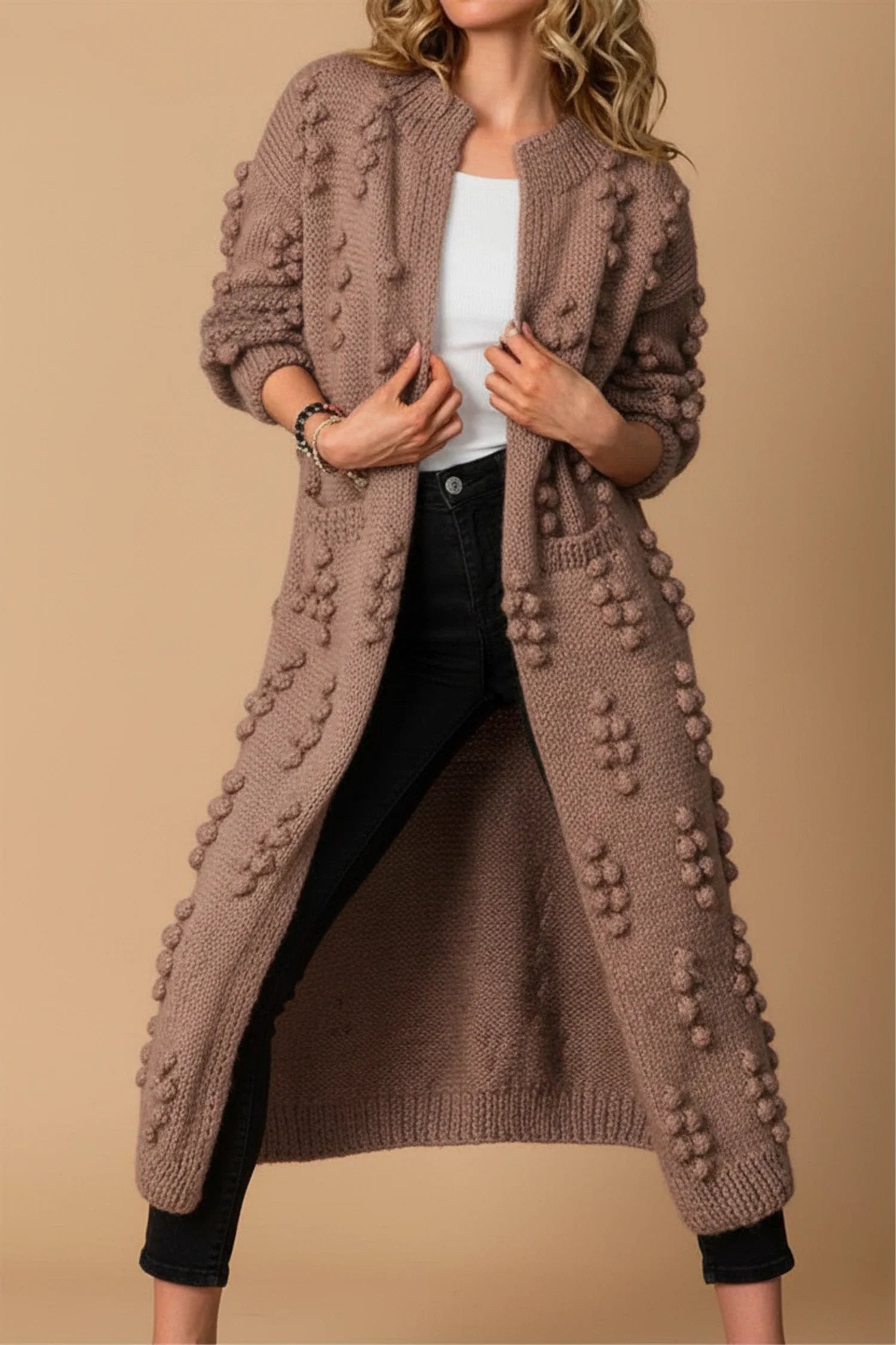 Long Open Front Cardigan for Women