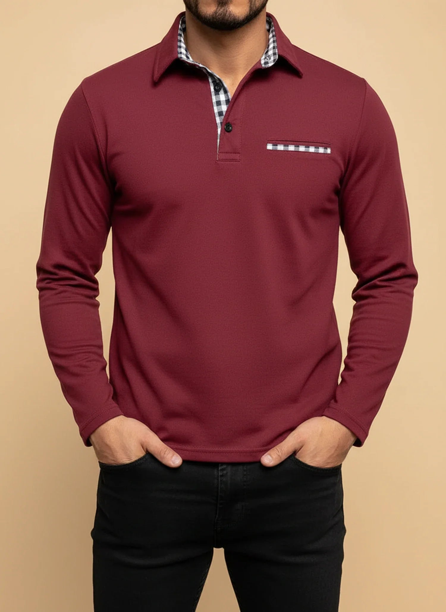 Long-Sleeve Polo Shirt for Men