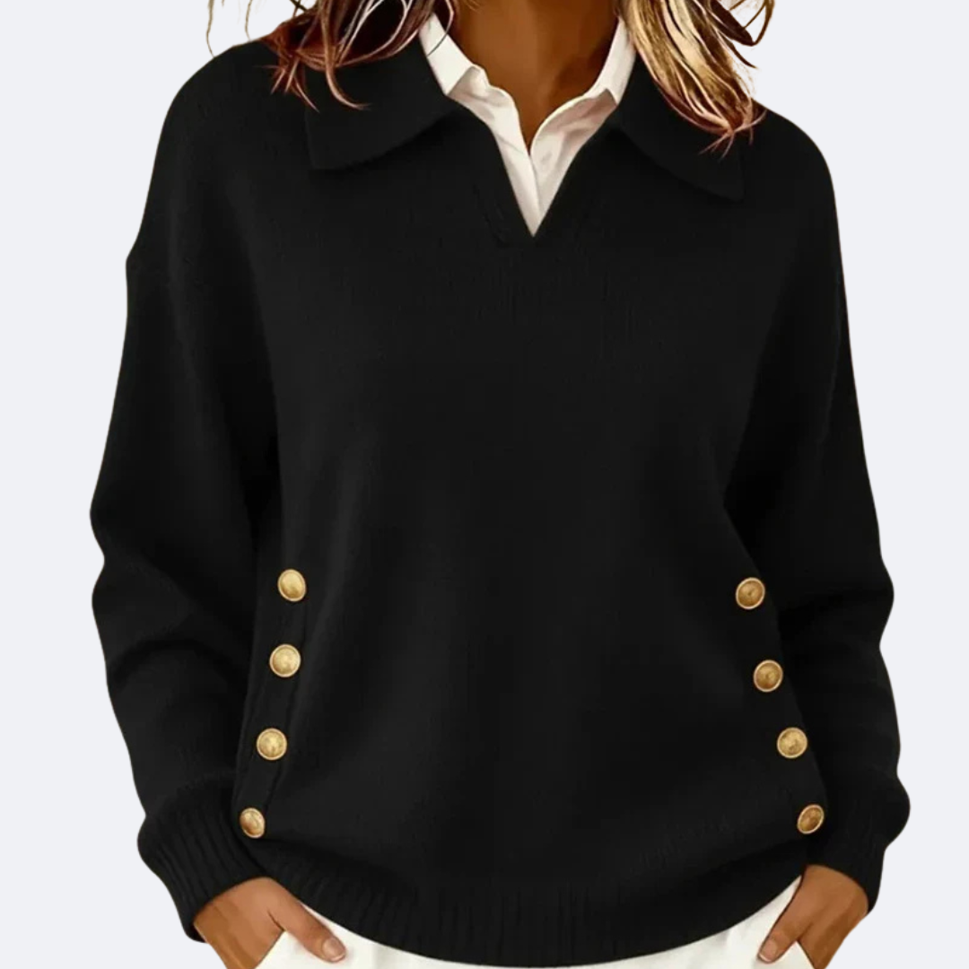 Mackenzie | Women's Collared Button Sweater