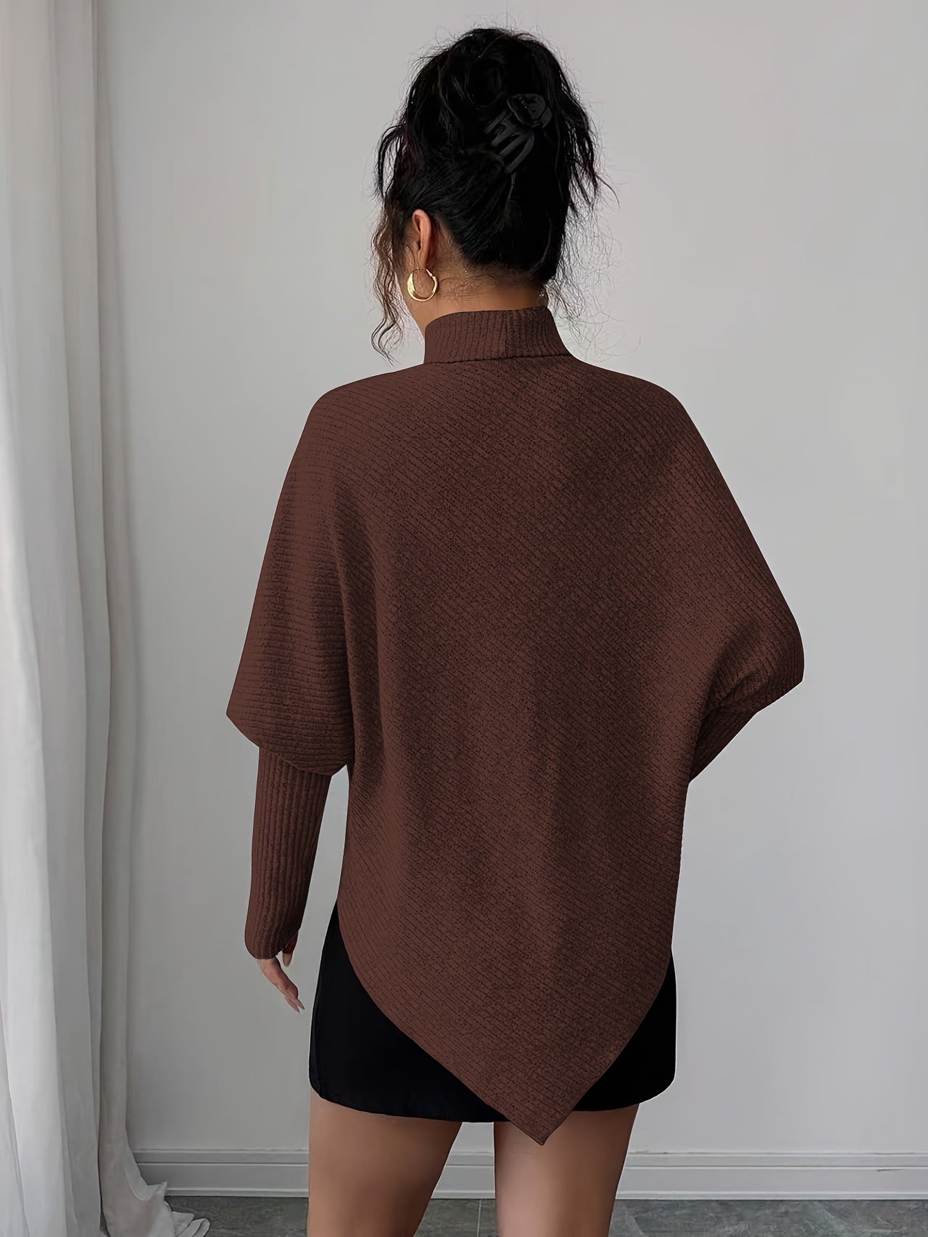 Mackenzie | Women's Turtleneck Poncho Sweater