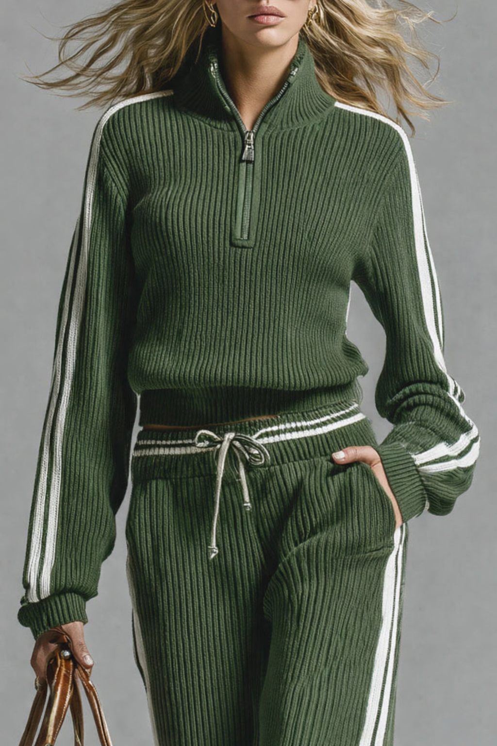 Madison | Women's Long Sleeve Ribbed Knit Two-Piece Set