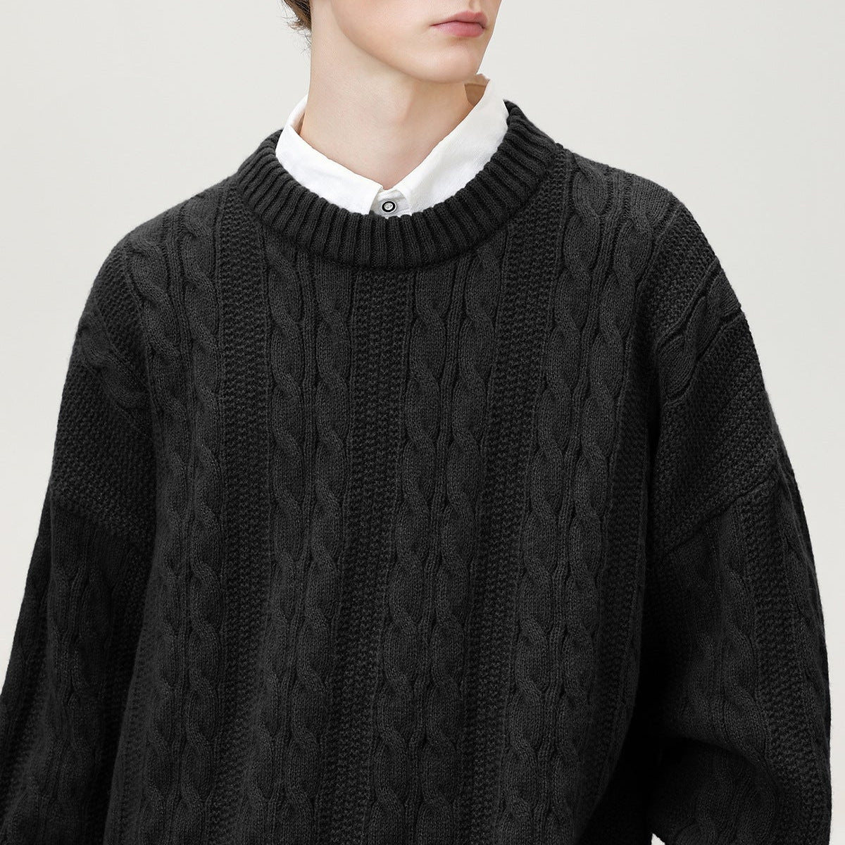 Marc | Men's Cable Knit Crew Neck Sweater